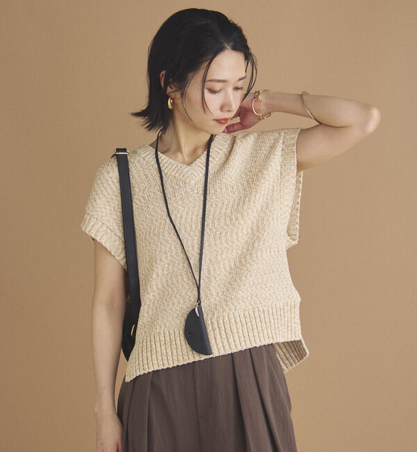 Doux archives「ＭＩＸヤーンＶネックベスト」|ニット・セーター|