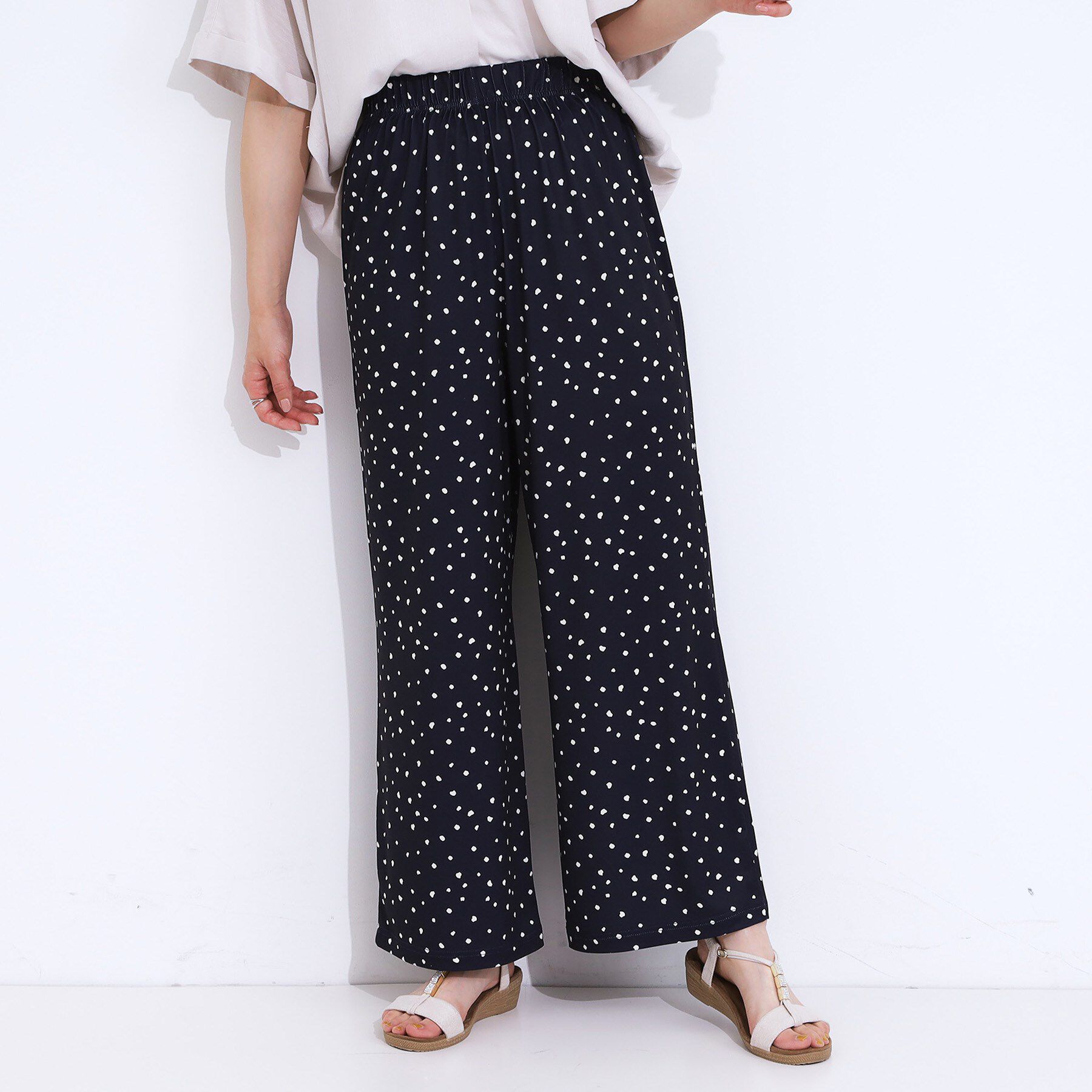 SHOO･LA･RUE「【S-LL/ひんやり/選べる2柄】大人のリラックスコーデに プリント柄パンツ」|その他|