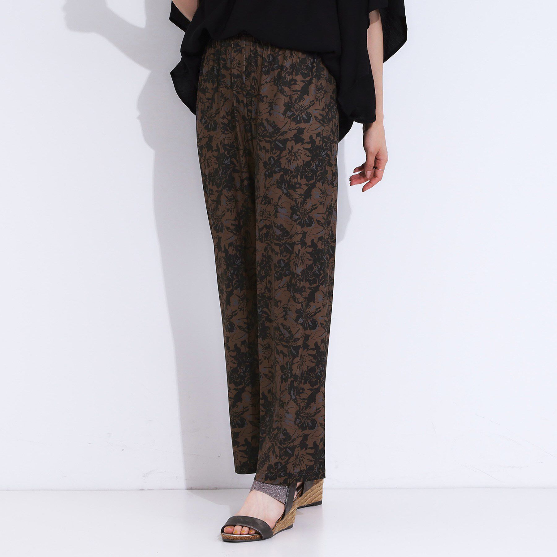 SHOO･LA･RUE「【S-LL/ひんやり/選べる2柄】大人のリラックスコーデに プリント柄パンツ」|その他|