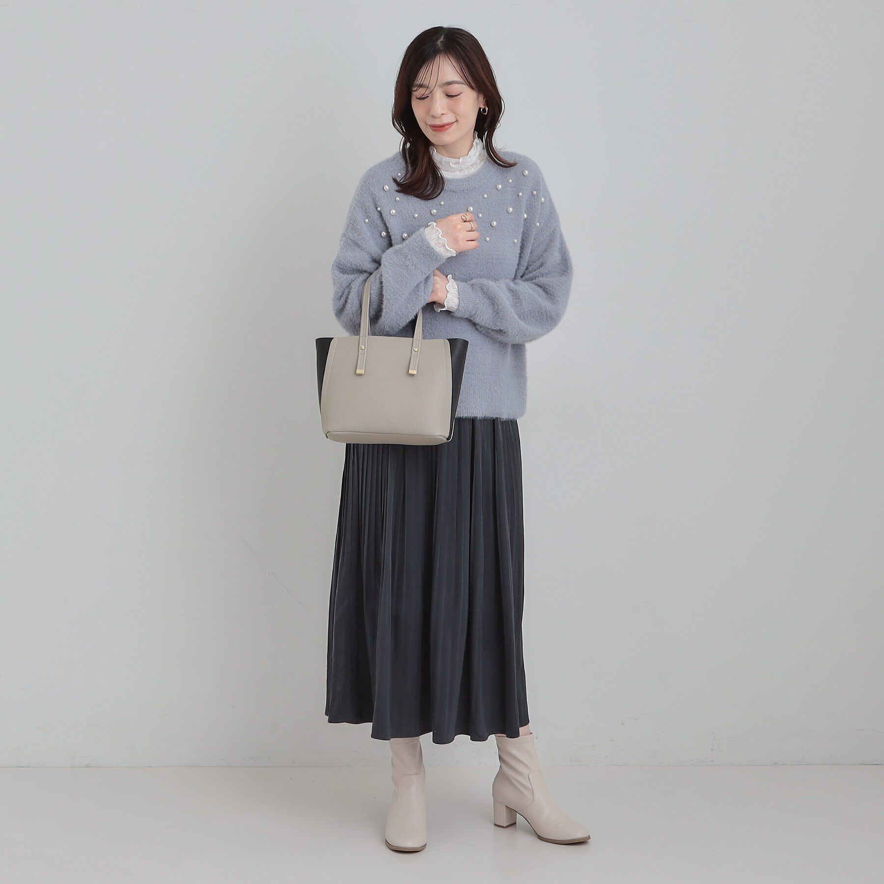 SHOO･LA･RUE「【軽量/2WAY】ハンドル金具 配色トートバッグ」|トートバッグ|