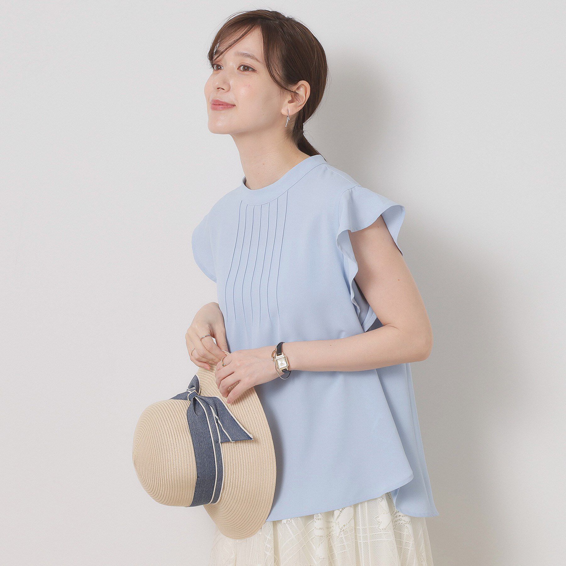 ITS&rsquo;DEMO「【接触冷感／手洗い可】フリル袖ブラウス」|シャツ・ブラウス|