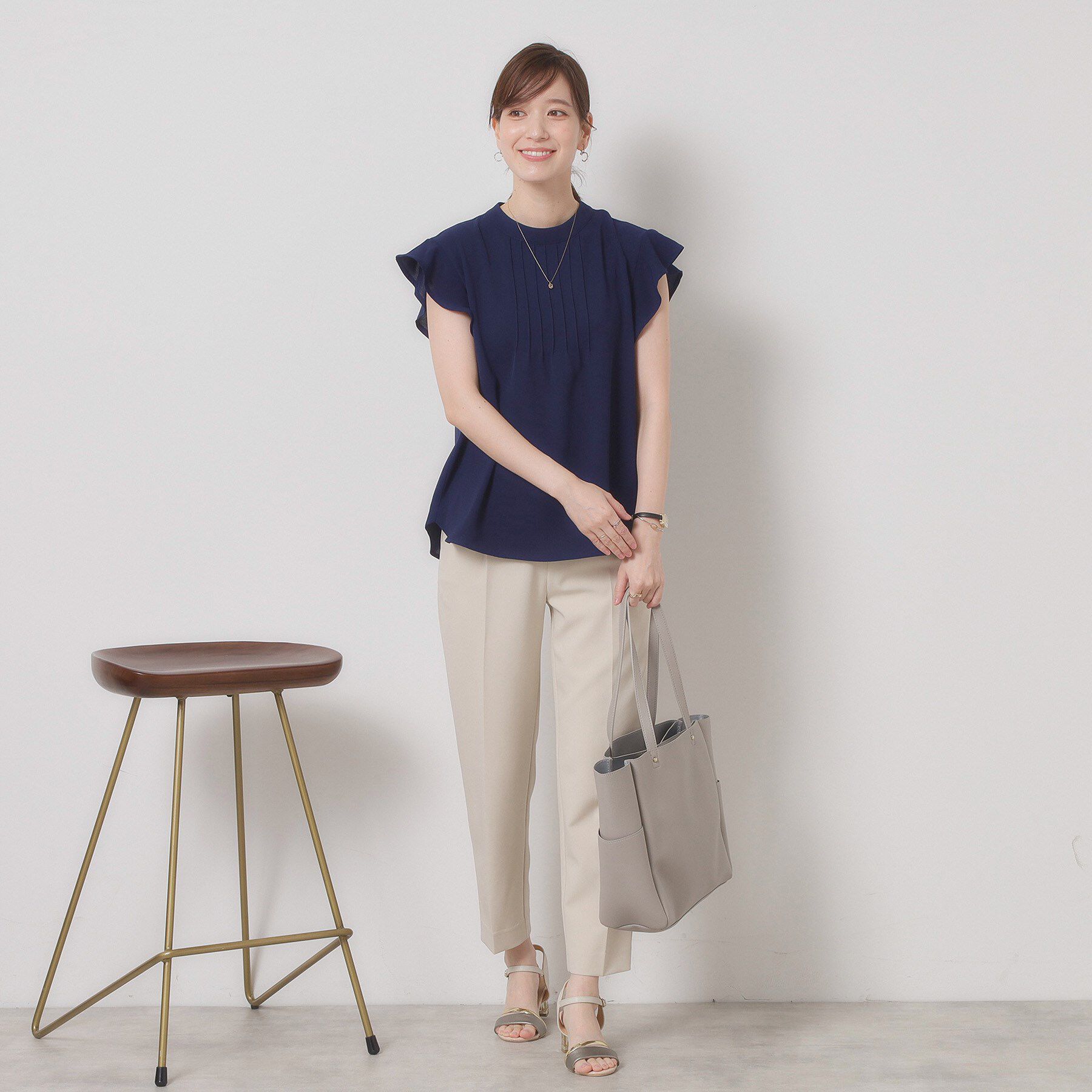 ITS&rsquo;DEMO「【接触冷感／手洗い可】フリル袖ブラウス」|シャツ・ブラウス|