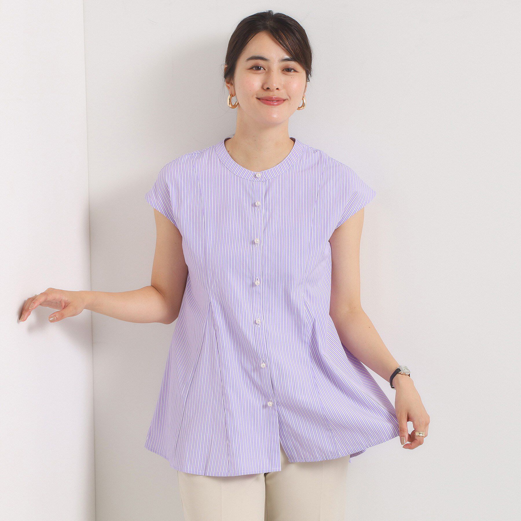 ITS&rsquo;DEMO「【手洗い可】ペプラムブラウス」|シャツ・ブラウス|ラベンダー(380)