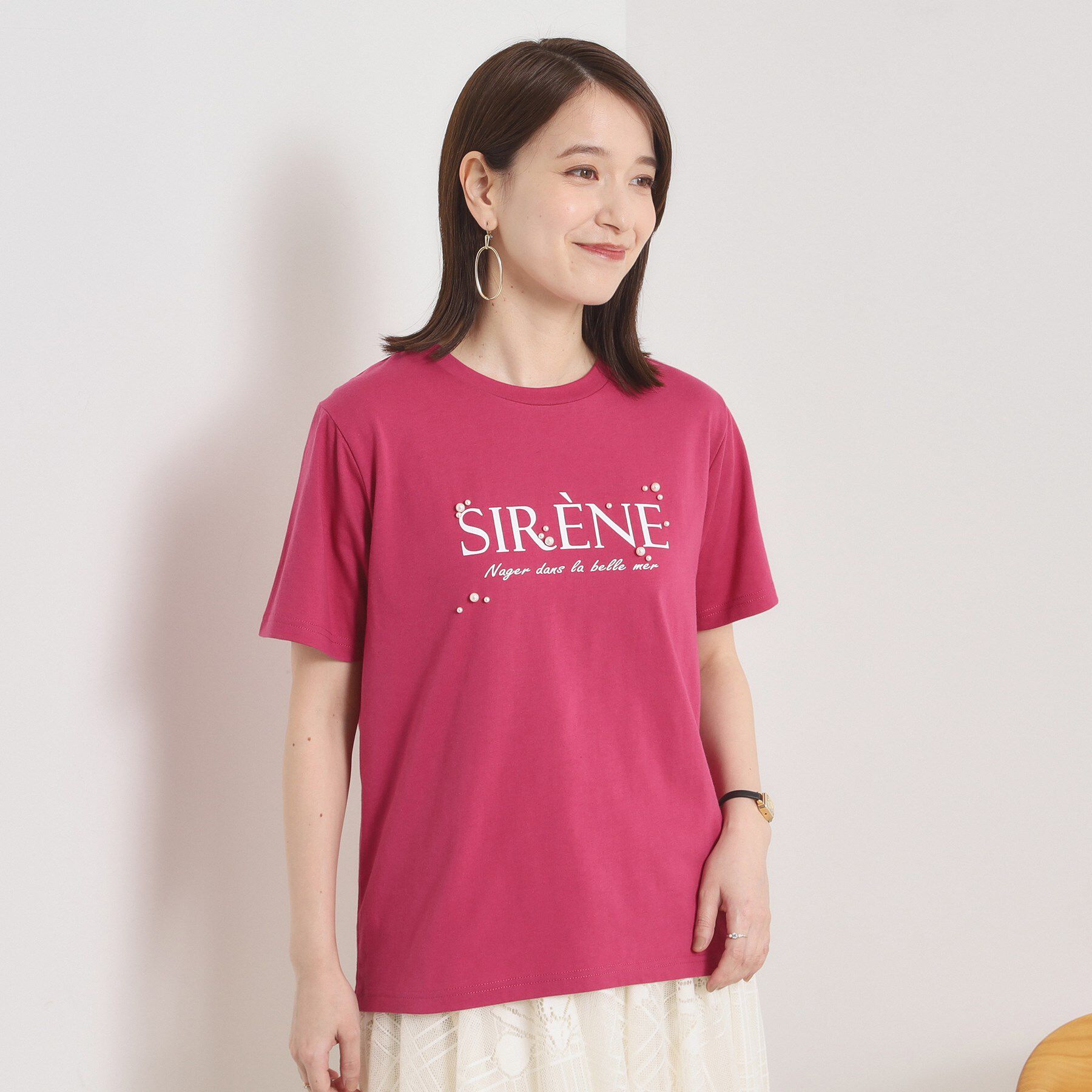ITS&rsquo;DEMO「【手洗い可】パール調ロゴTシャツ」|Tシャツ・カットソー|