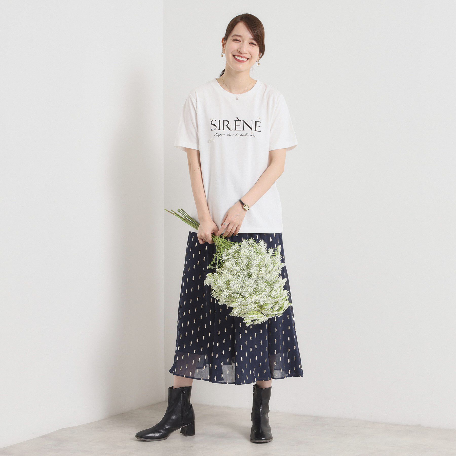 ITS&rsquo;DEMO「【手洗い可】パール調ロゴTシャツ」|Tシャツ・カットソー|