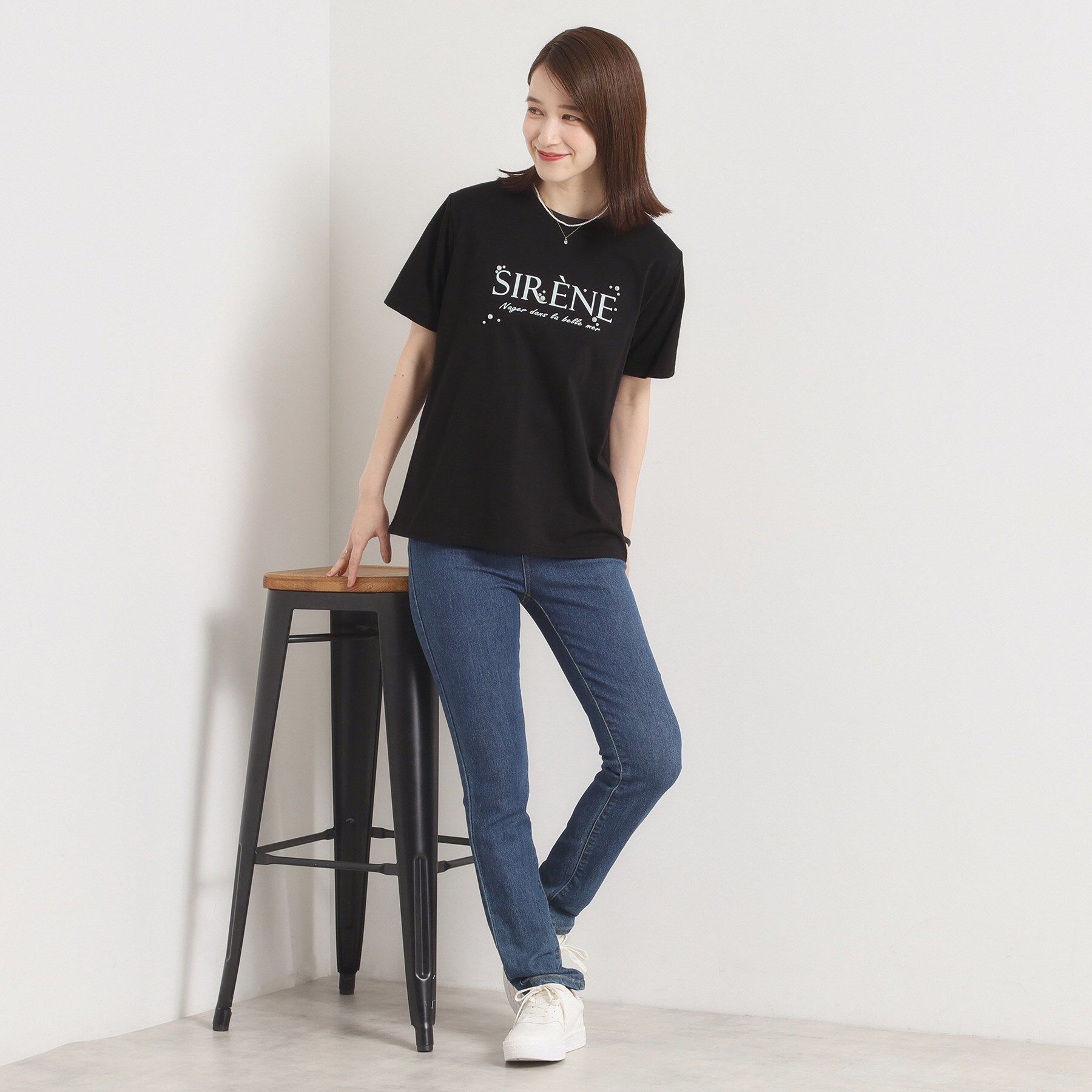 ITS&rsquo;DEMO「【手洗い可】パール調ロゴTシャツ」|Tシャツ・カットソー|