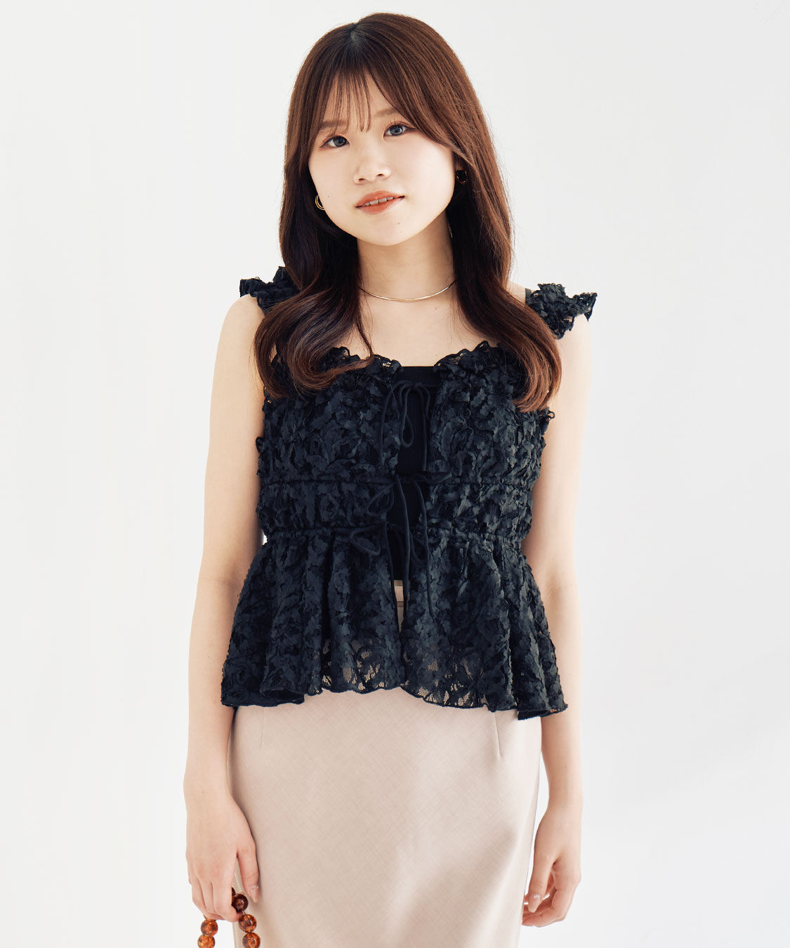 COCO DEAL「フリルキャミペプラムブラウス」|シャツ・ブラウス|ブラック