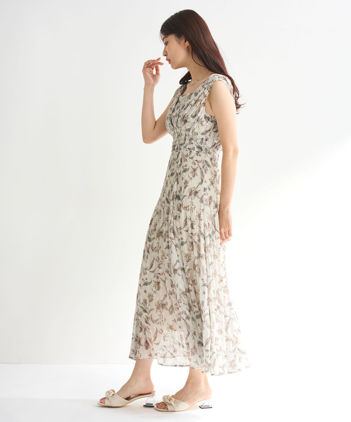 COCO DEAL「ショルダーギャザーフラワープリントワンピース」|ワンピース|