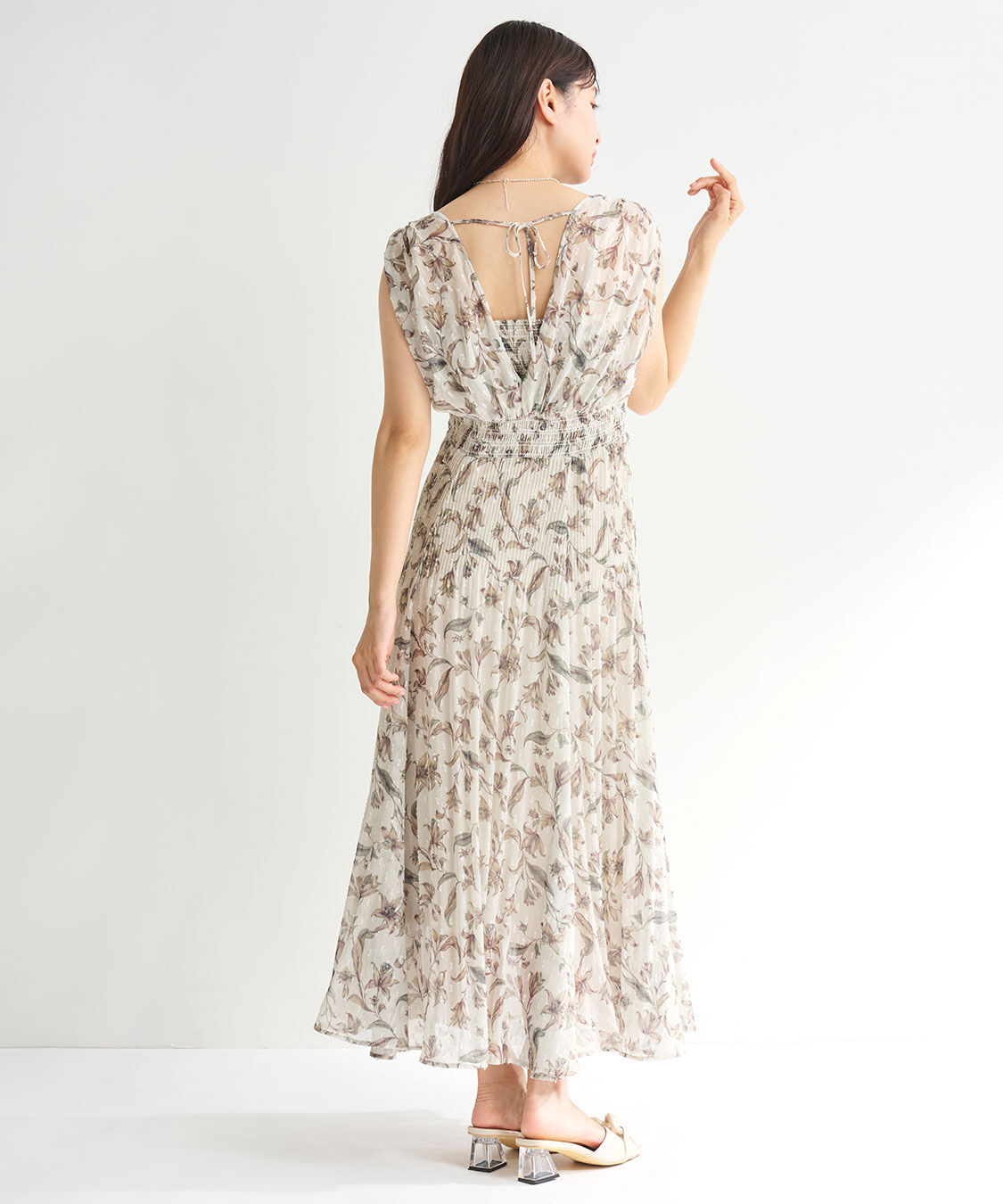 COCO DEAL「ショルダーギャザーフラワープリントワンピース」|ワンピース|