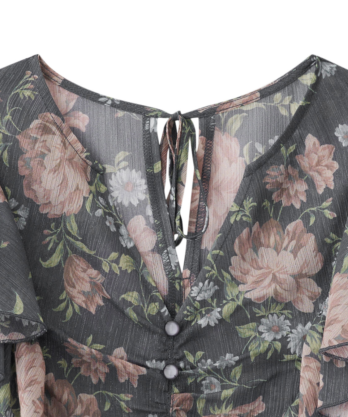 COCO DEAL「ラッフルフラワーギャザーブラウス」|シャツ・ブラウス|