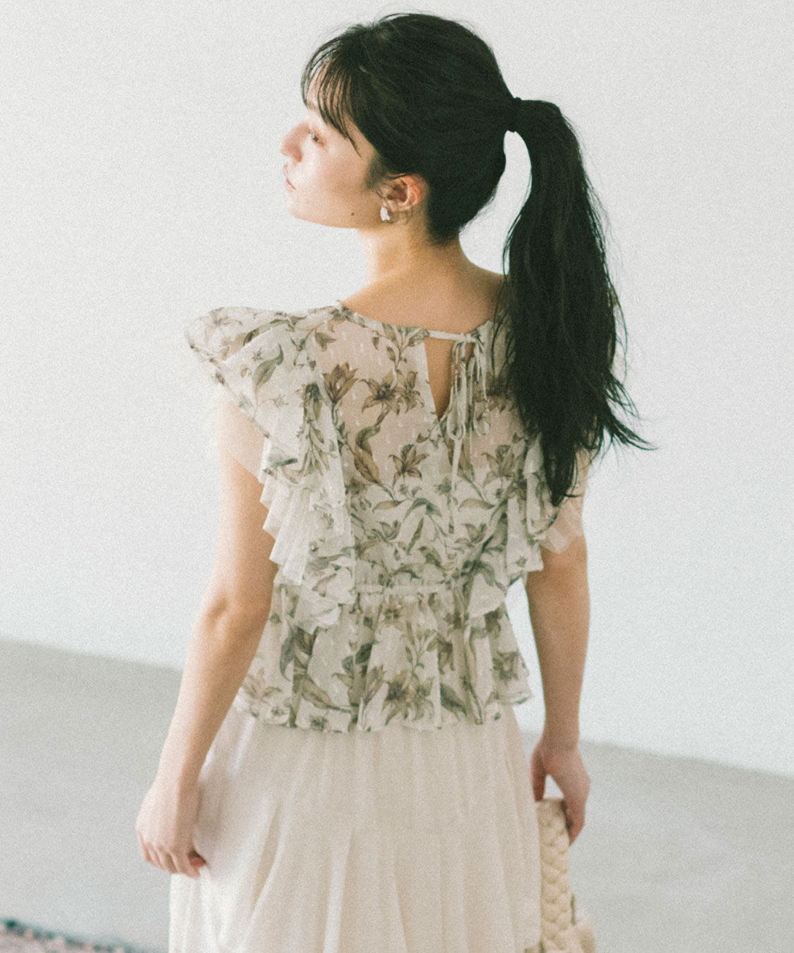 COCO DEAL「ラッフルフラワーギャザーブラウス」|シャツ・ブラウス|