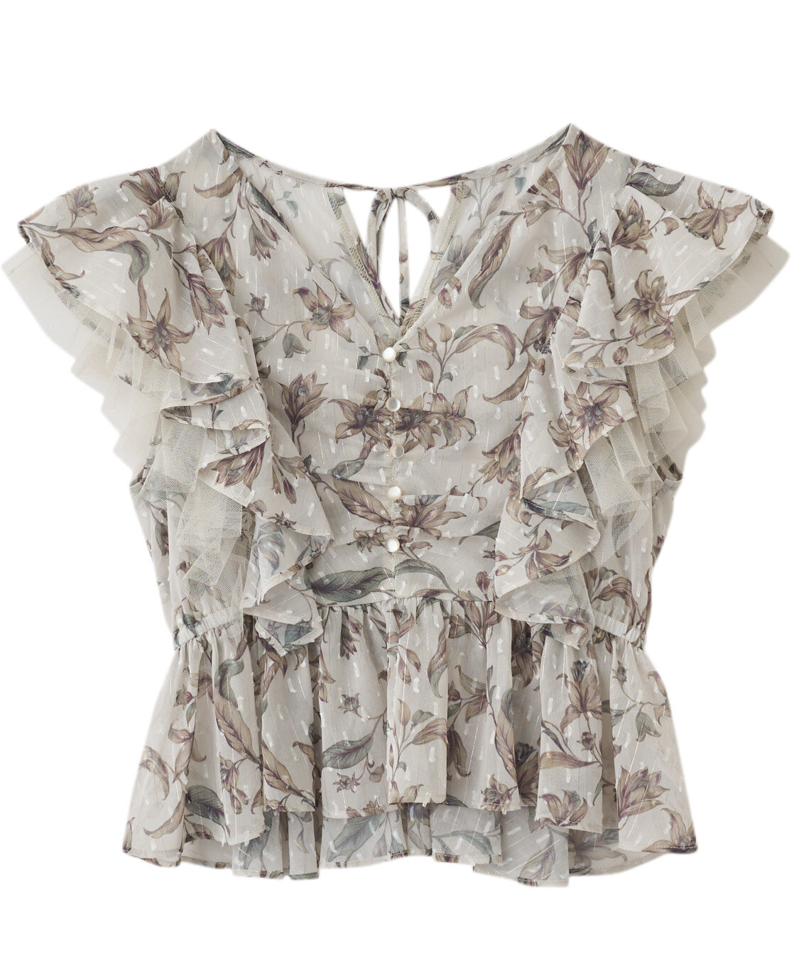 COCO DEAL「ラッフルフラワーギャザーブラウス」|シャツ・ブラウス|