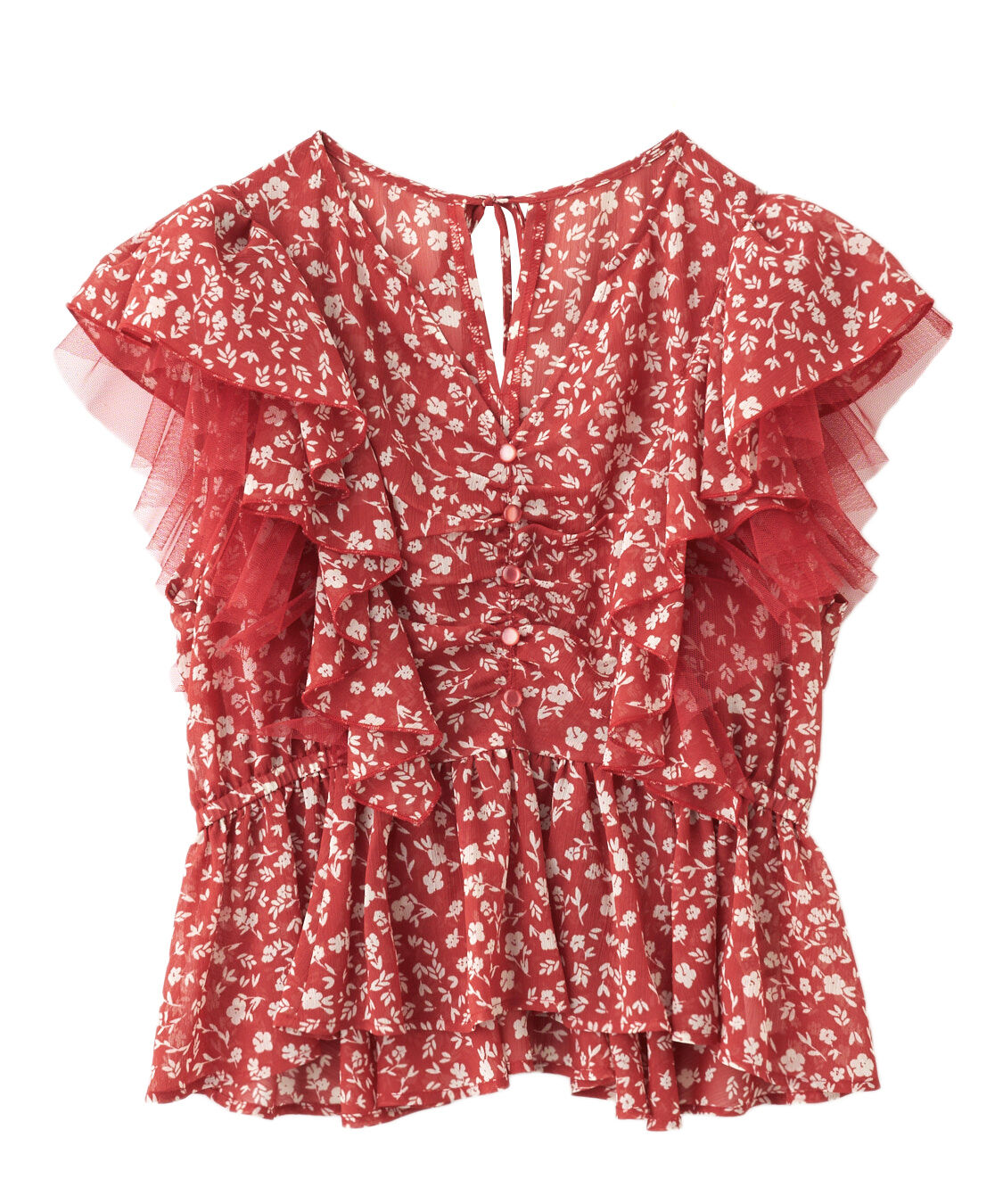 COCO DEAL「ラッフルフラワーギャザーブラウス」|シャツ・ブラウス|