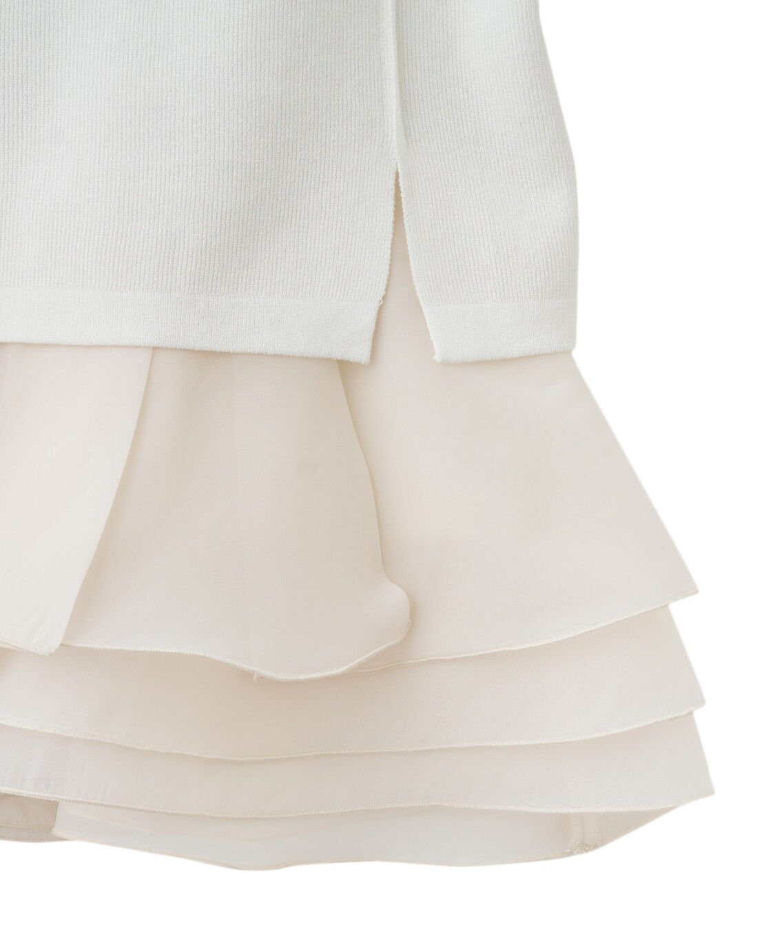 COCO DEAL「オーガンジーペプラムドッキングニット」|ニット・セーター|