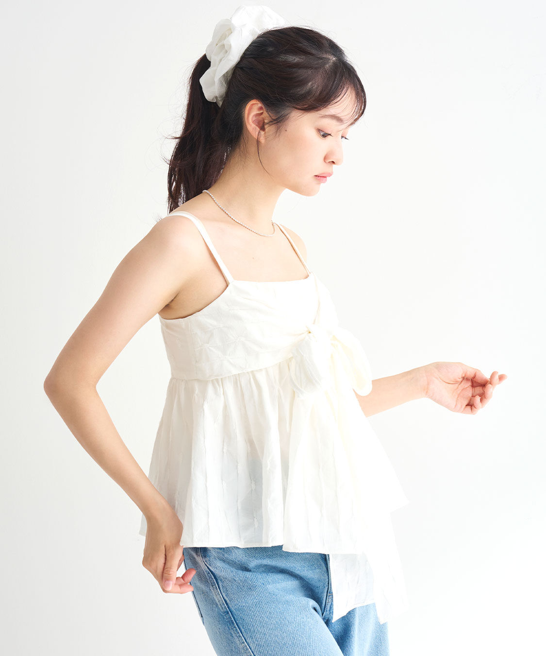 COCO DEAL「リボンペプラムジャカードキャミブラウス」|シャツ・ブラウス|