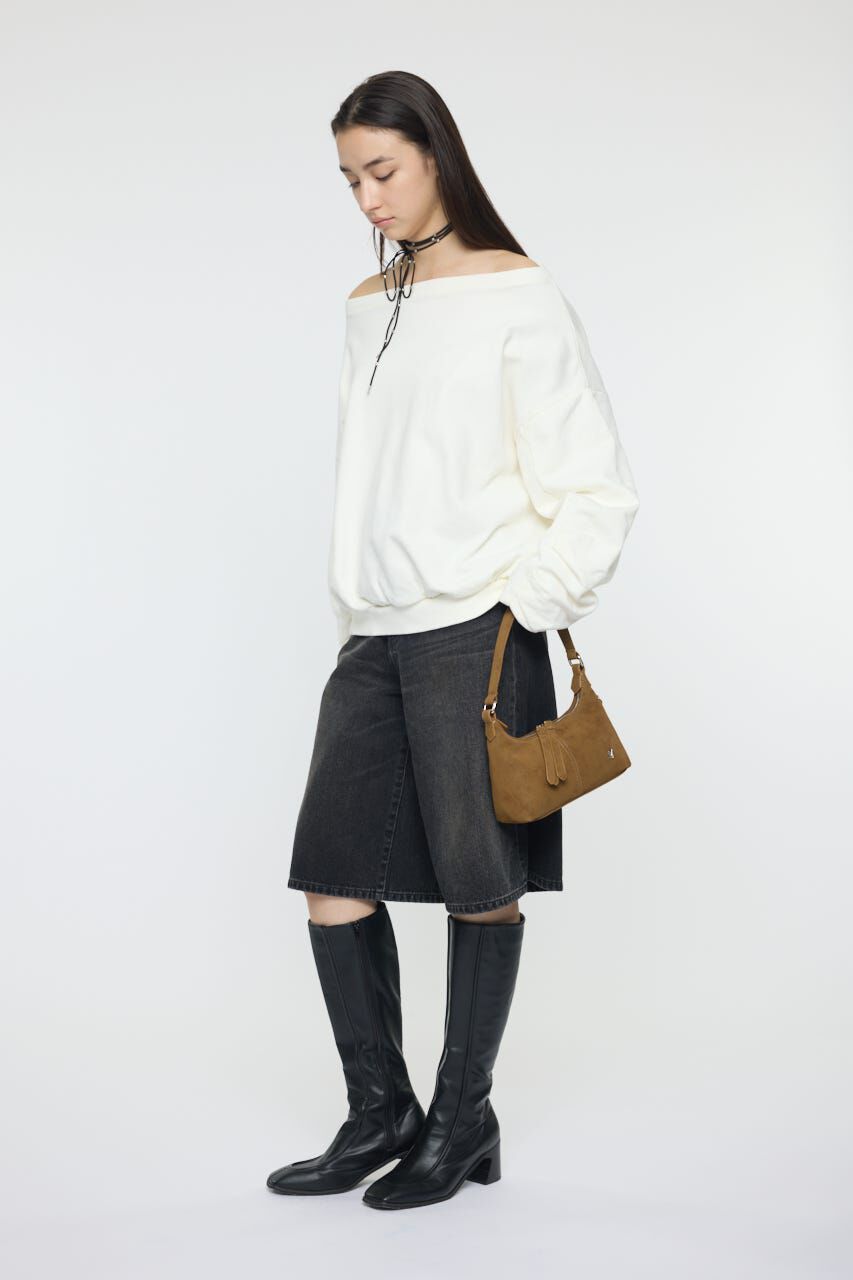 MOUSSY「WASHED OFF SHOULDER スウェット」|パーカー|