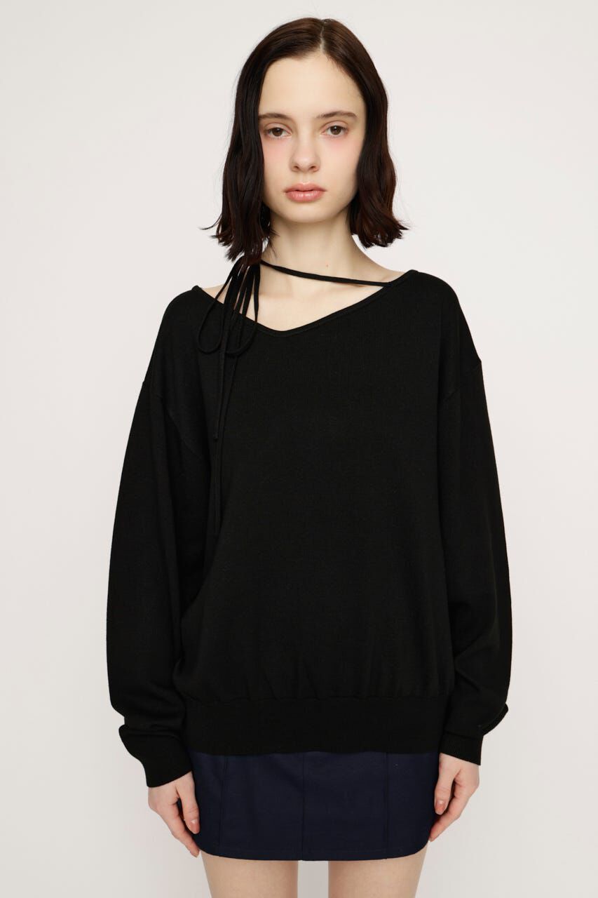 SLY「ASYMMETRY NECK LOOSE トップス」|ニット・セーター|