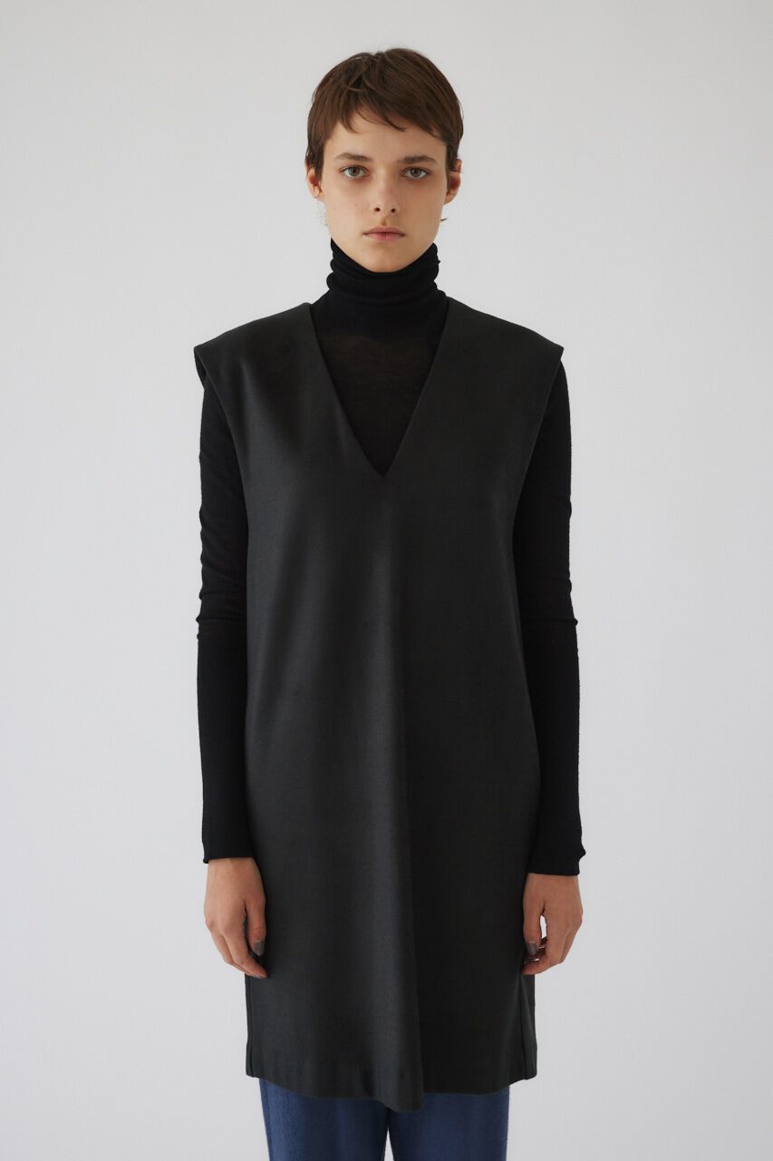 RIM.ARK 「Soft felt long vest」|チュニック|L/BLK1