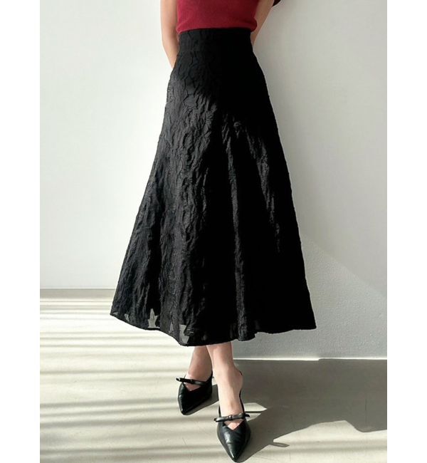 RESEXXY「シアーフラワースカート」|スカート|ブラック