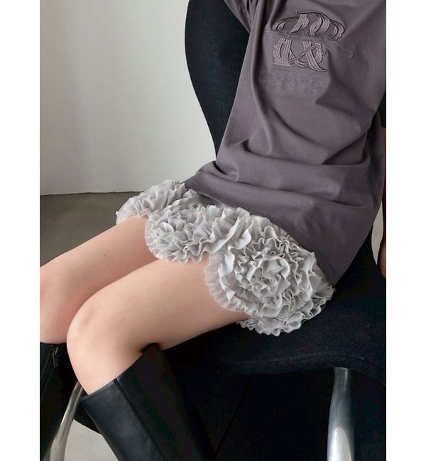 RESEXXY「コサージュミニスカート」|スカート|グレー