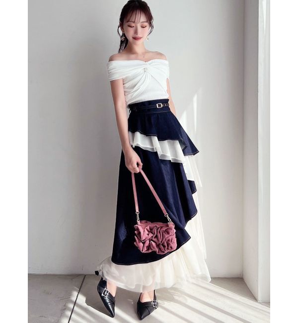 RESEXXY「ツイストオフショルニットトップス」|ニット・セーター|