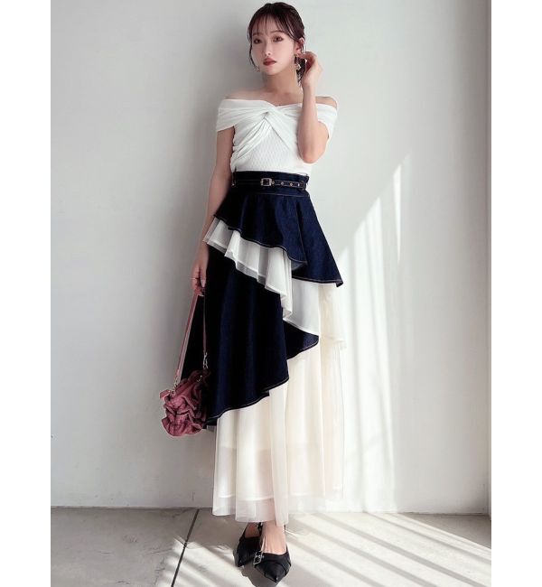 RESEXXY「ツイストオフショルニットトップス」|ニット・セーター|