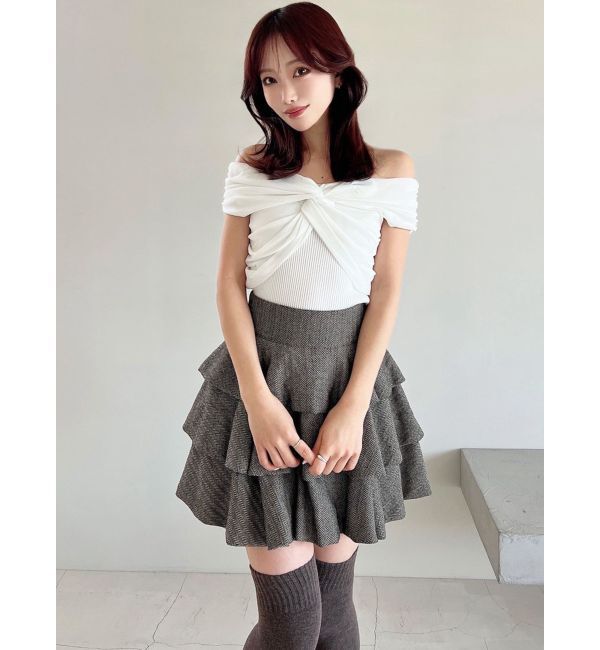 RESEXXY「ツイストオフショルニットトップス」|ニット・セーター|