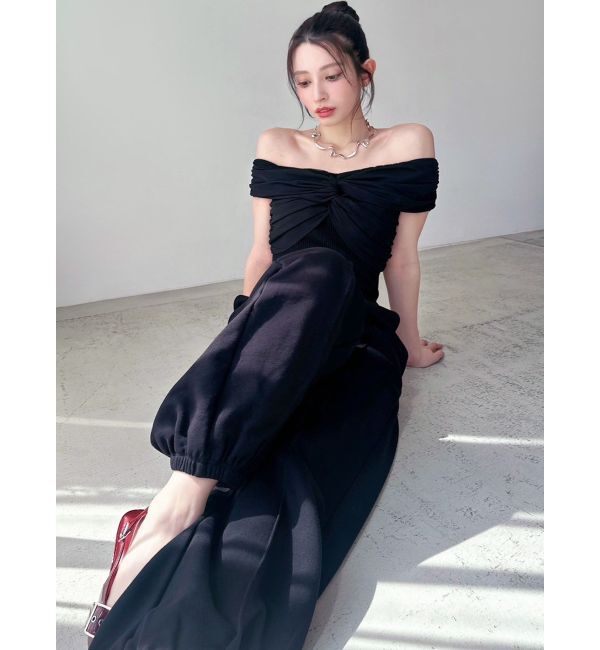 RESEXXY「ツイストオフショルニットトップス」|ニット・セーター|