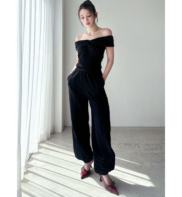 RESEXXY「ツイストオフショルニットトップス」|ニット・セーター|