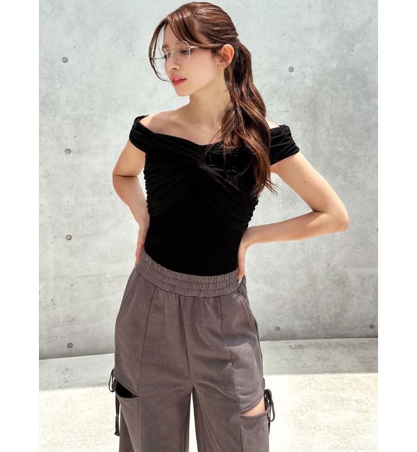 RESEXXY「ツイストオフショルニットトップス」|ニット・セーター|