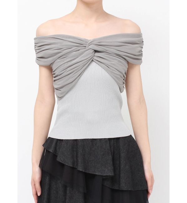 RESEXXY「ツイストオフショルニットトップス」|ニット・セーター|