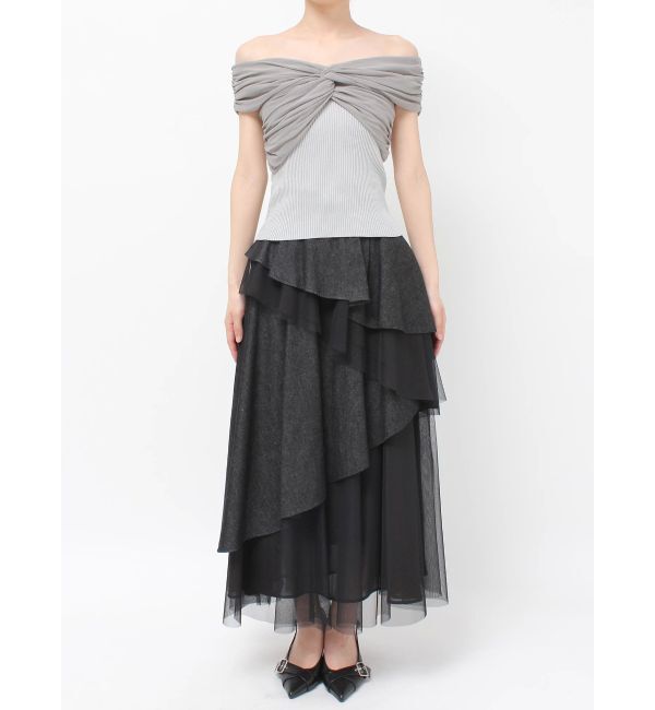 RESEXXY「ツイストオフショルニットトップス」|ニット・セーター|