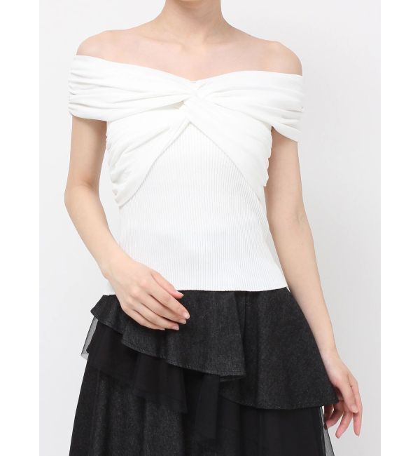 RESEXXY「ツイストオフショルニットトップス」|ニット・セーター|