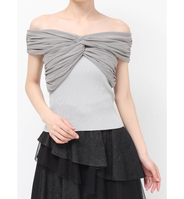 RESEXXY「ツイストオフショルニットトップス」|ニット・セーター|
