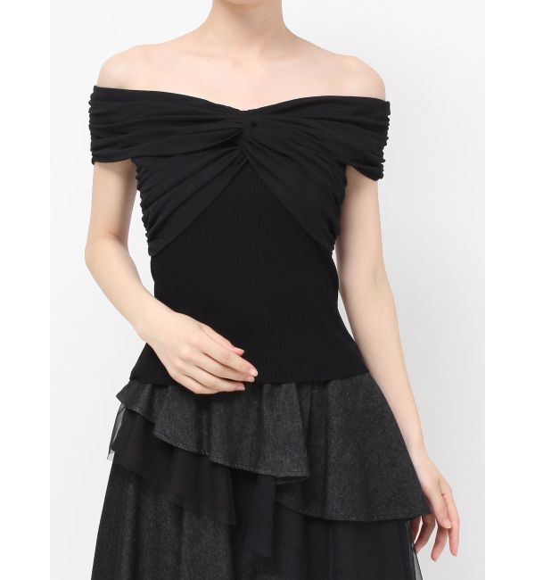 RESEXXY「ツイストオフショルニットトップス」|ニット・セーター|