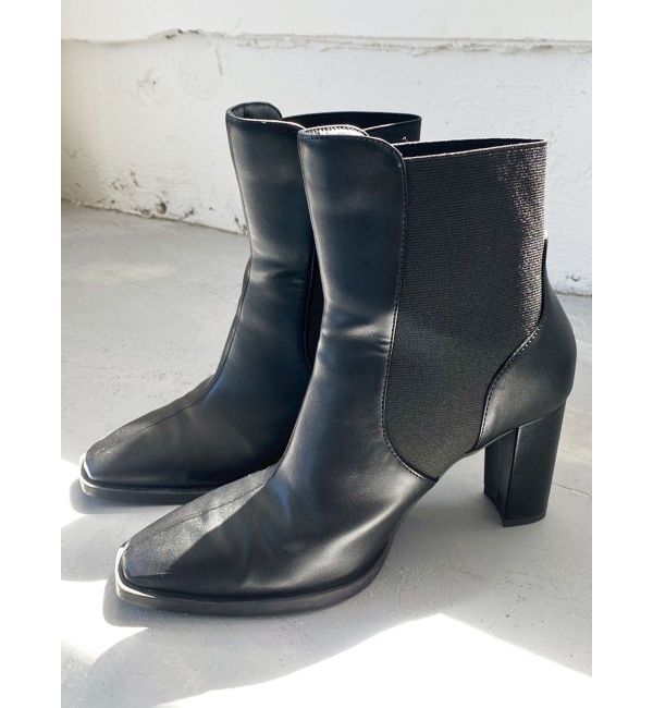 RESEXXY「スクエアトゥショートブーツ」|ショートブーツ|ブラック