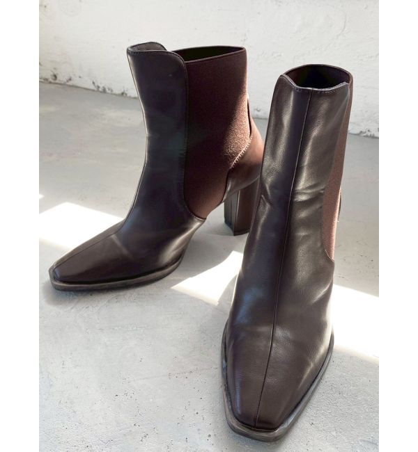 RESEXXY「スクエアトゥショートブーツ」|ショートブーツ|ブラウン