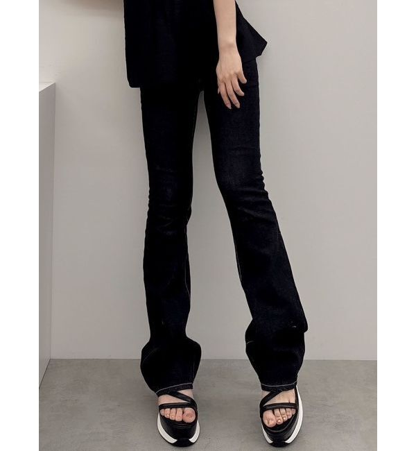 dazzlin「デニムフレアパンツ」|デニム|ブラック