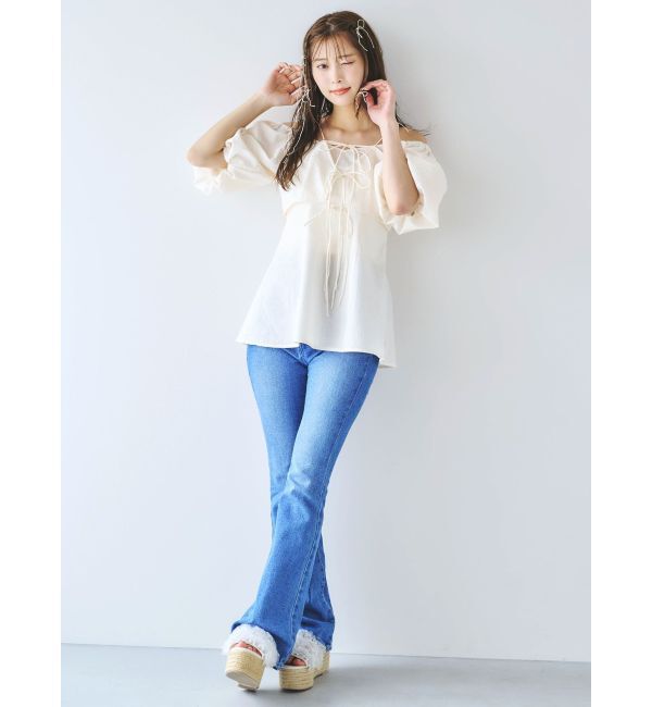 dazzlin「デニムフレアパンツ」|デニム|