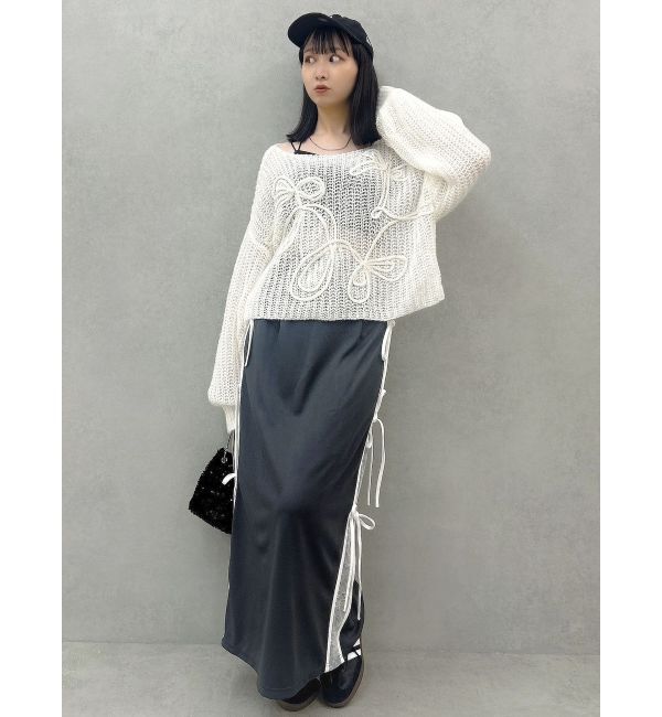 dazzlin「サイドレースリボントラックスカート」|スカート|