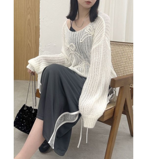 dazzlin「サイドレースリボントラックスカート」|スカート|