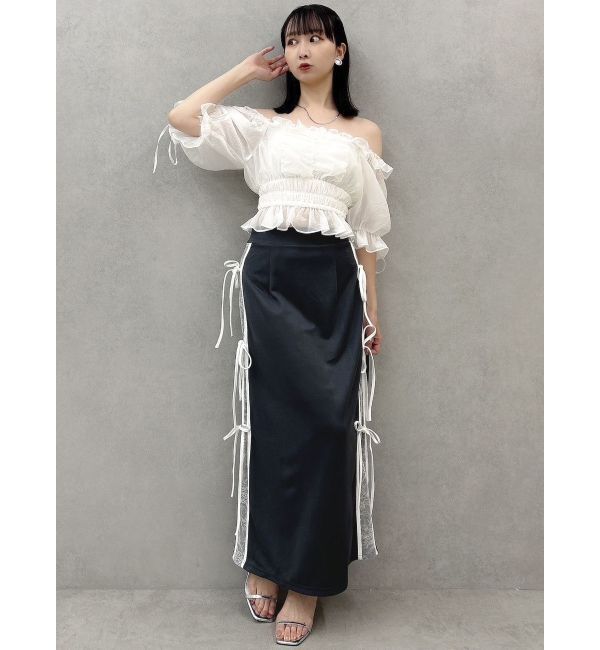 dazzlin「サイドレースリボントラックスカート」|スカート|