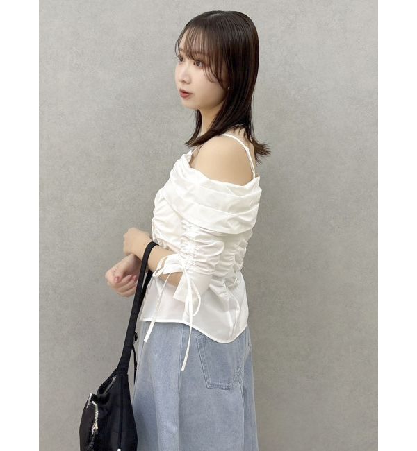 dazzlin「アシメギャザーブラウス」|シャツ・ブラウス|