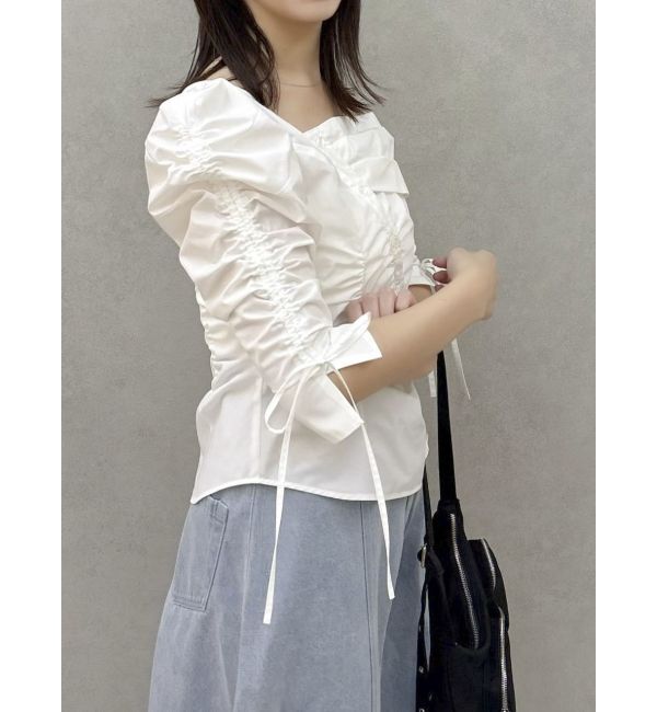 dazzlin「アシメギャザーブラウス」|シャツ・ブラウス|