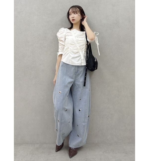 dazzlin「アシメギャザーブラウス」|シャツ・ブラウス|