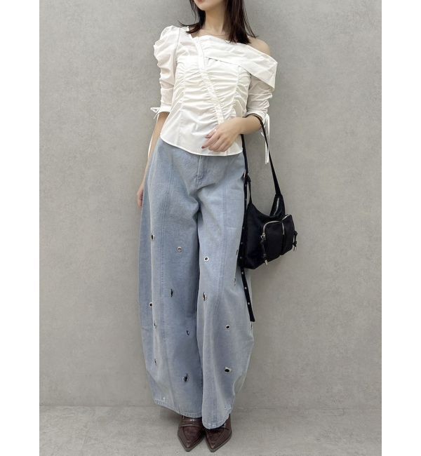 dazzlin「アシメギャザーブラウス」|シャツ・ブラウス|