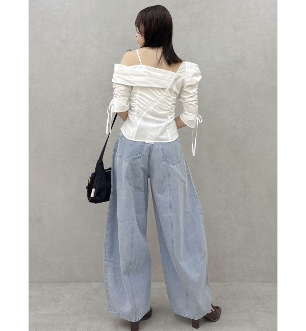 dazzlin「アシメギャザーブラウス」|シャツ・ブラウス|