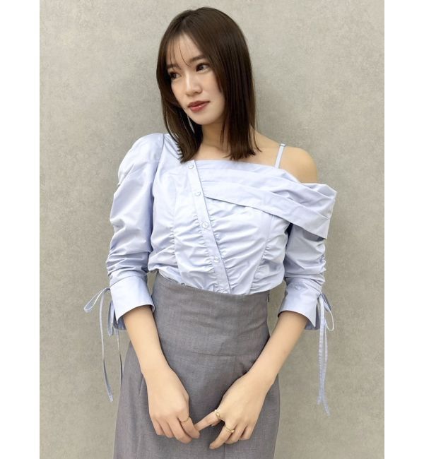 dazzlin「アシメギャザーブラウス」|シャツ・ブラウス|