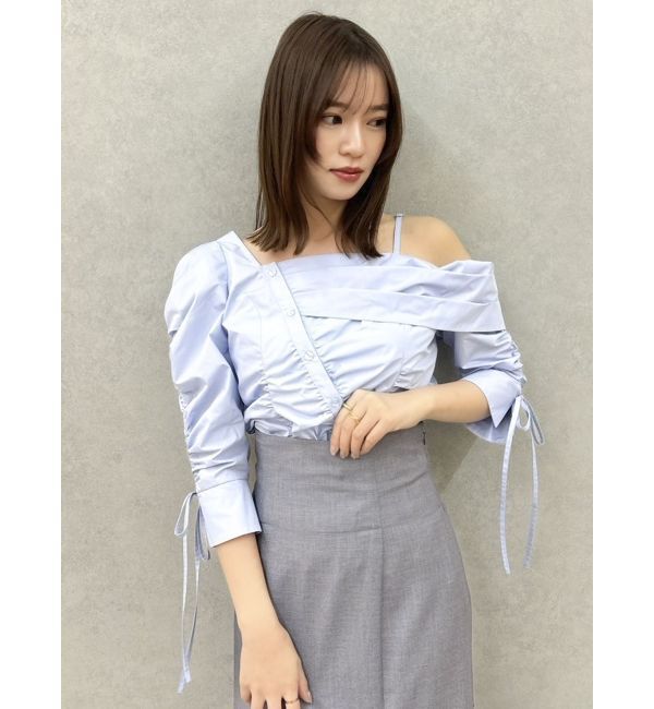 dazzlin「アシメギャザーブラウス」|シャツ・ブラウス|