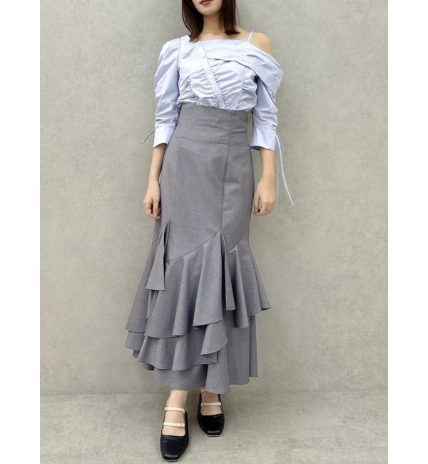 dazzlin「アシメギャザーブラウス」|シャツ・ブラウス|